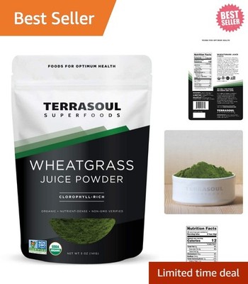 Organic Wheat Grass Juice Powder, 5 Oz -  Superfood for Energy Boost