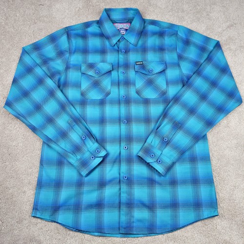 Dixxon Flanellhemd Herren Large Tall blau kariert Poseidon's Kiss D-Tech Workwear - Bild 1 von 9