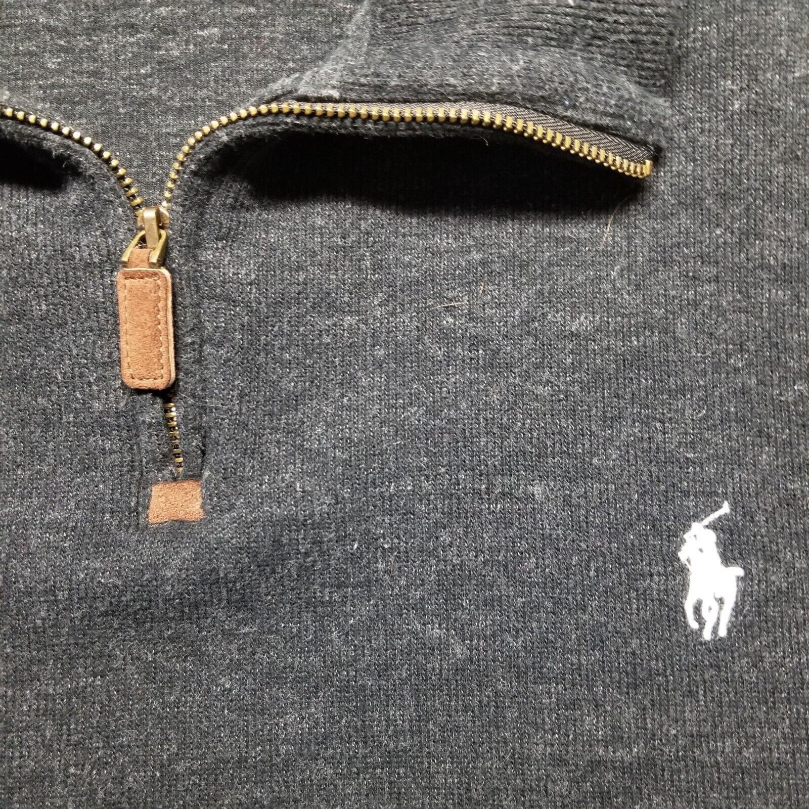 Polo Ralph Lauren uomo XL maglione felpa 1 4 zip nero bianco pony preppy
