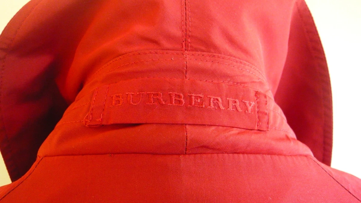 Gabardina corta clásica vintage Burberry damas rojo ladrillo talla 12 renovada
