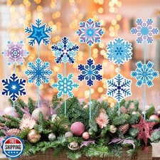 Zonon 12pcs Christmas Garden Decorations Christmas Metal Planter