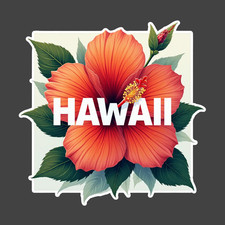 Hawaii Hibiscus Flower Sticker Vinyl Decal Tropical Floral Aloha