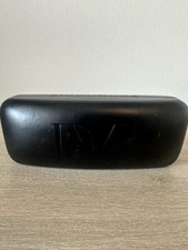 DVF Diane Von Furstenberg Sunglasses Case Black Pink Interior Hard Case