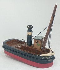 1930's AGE Gamages Tri-ang wooden clockwork Tugboat tug boat Britania