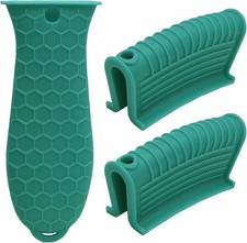 Cast Iron Handle Cover 3 Pack, Heat Resistant Material Pot Handle Holders, Non-S