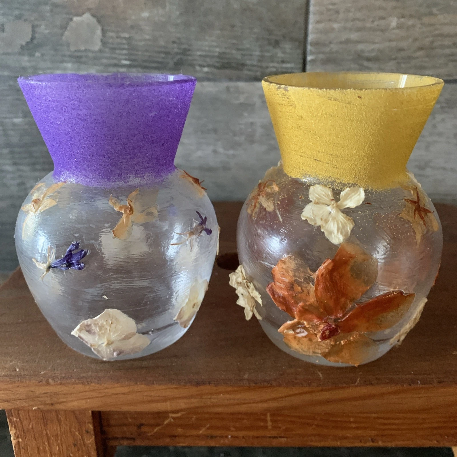 Two Dried Flower Glass Vases Home Decoration Or Gifting Home Decor Gift Idea