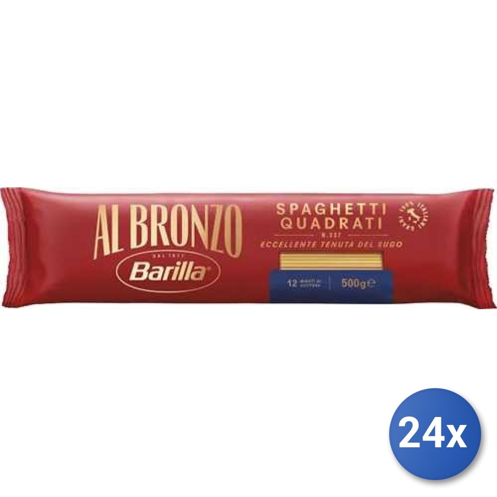 24X Multipack Barilla Semola Bronzo Spaghetti Quadri Gr400