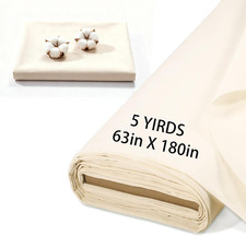 5 Yards 100 Cotton Muslin Fabric Natural Unbleached Linen Fabric by the Yard 63
