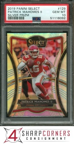 2019 PANINI SELECT SILVER PRIZM #129 PATRICK MAHOMES II CHIEFS PSA 10