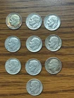 Lot of 10, 90% Silver, Stacking Dimes , Roosevelt  1964 and earlier.