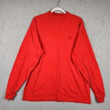 Vintage Izod Lacoste Shirt Mens Large Red Mock Neck Crest Logo Made in USA 90s