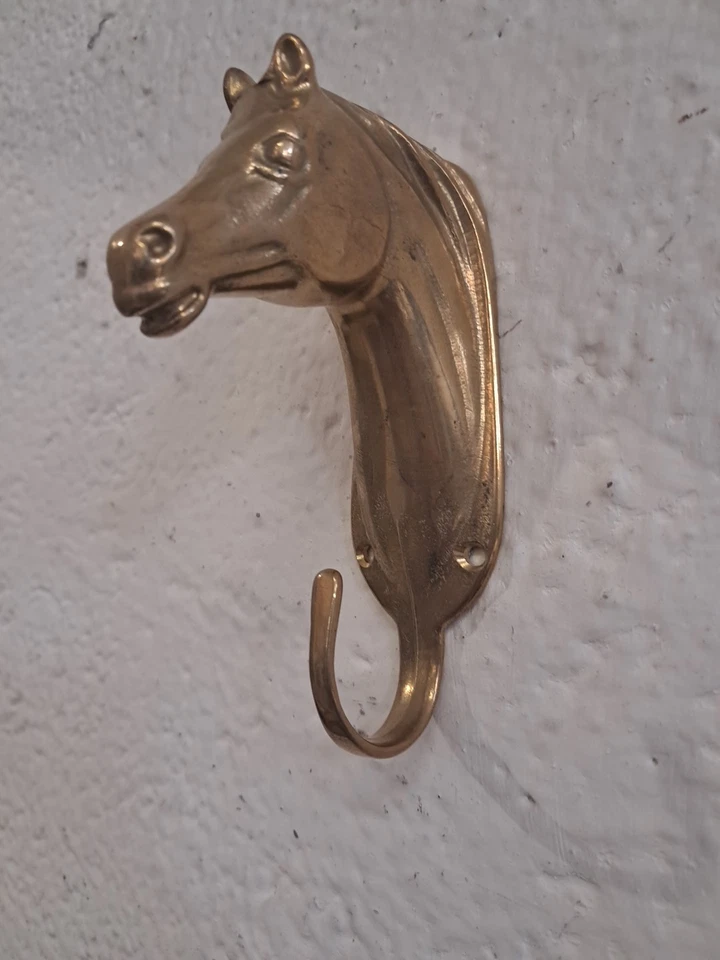 Appendino Forma Testa Di Cavallo In Ottone - Immagine 4 di 4
