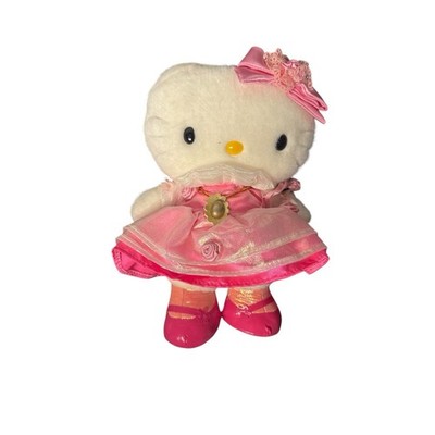 Vintage Hello Kitty Plush Dress Pink Toy Used