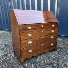 Antique Georgian (Circa 1770-1820) Mahogany Writing Desk Bureau With Drawers