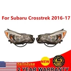Headlight Set For 2016-2017 Subaru Crosstrek Driver & Passenger Side Clear Lens