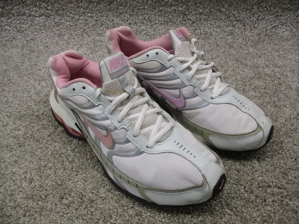 Nike Reax Run 5 туфли женский размер 9,5 белый розовый серый сетки работает 324845-161 - Изображение 2 из 4