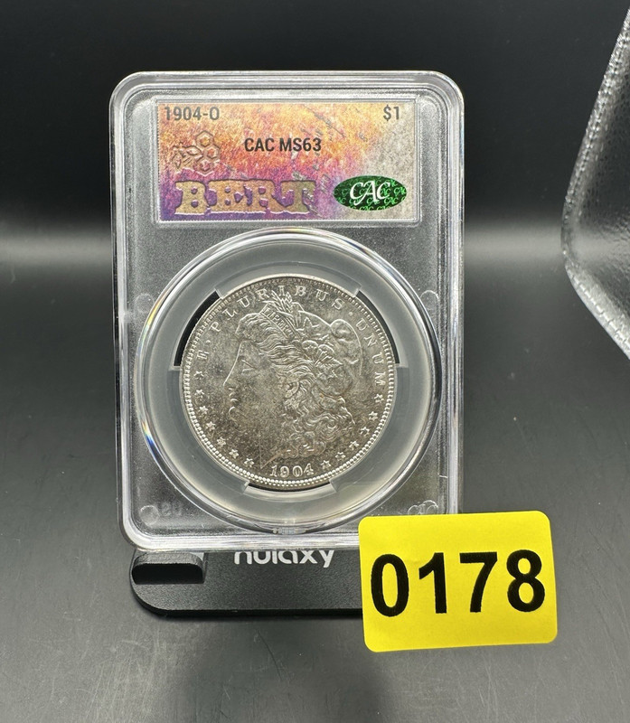 1904-O Morgan Silver Dollar $1 CACG MS63 CAC White Label BERT Pedigree