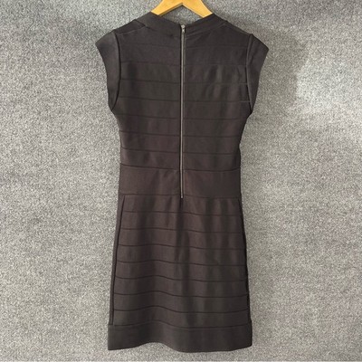 french connection spotlight knit dress French Connection Womens Textured Cold Shoulder Party Dress Black 4