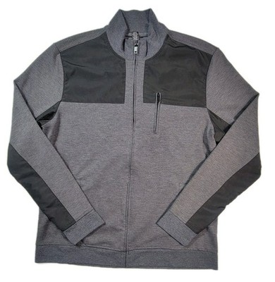 Alfani Sweater Mens L Charcoal Gray Tech Fleece Performance Jacket Stretch Zip