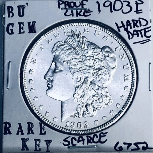 1903 P BU GEM MORGAN SILVER DOLLAR UNC MS+++ U.S. MINT RARE KEY COIN 6752