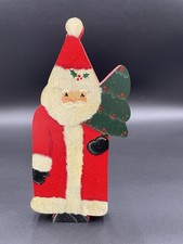 Hand Painted Wooden Santa Folk Art