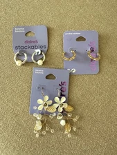 Claire's Earrings Sensitive Solutions Lot Of 3 NEW