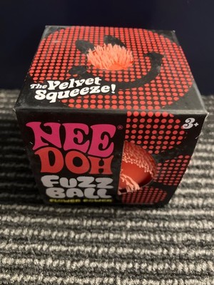 NEW NEE DOH NEEDOH ORANGE FUZZ BALL - FLOWER POWER - VELVET SQUEEZE