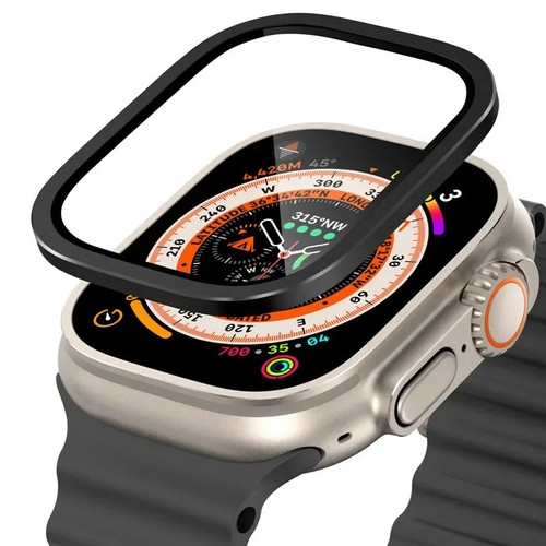 Tempered Glass for Apple Watch Ultra 49mm Titanium Metal Frame Anti-Scratch film - Photo 21 sur 23