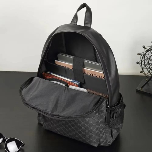 New Fashion Men Backpack Business Leather Laptop Travel Waterproof School Bag PU