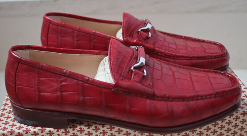 Mauro Volponi x SILVANO LATTANZI US 6 Alligator leather moccasins shoes new - Picture 2 of 14