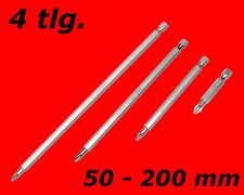 4 x Profi Kreuz Bits PH2 x 50mm - 200mm Akkuschrauber Bitssatz S2 Extra Lang YT