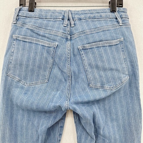 Good American Jeans Women 14 32 Good Legs Crop Skinny Blue Stripes Denim Fray - Picture 5 of 13