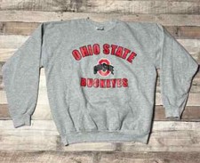 Ohio State Buckeyes Sweatshirt Men's Large Gray Vintage NCAA Sportswear
