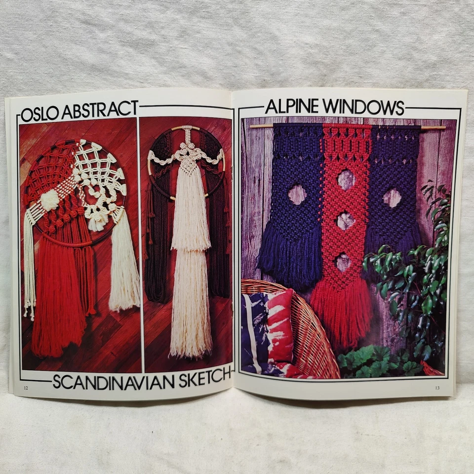Rare Vtg 1979 MACRAME WALL DECORATING 13 Designs - Craft Publications Book 7314 - Image 4 of 4