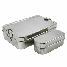 Stainless Steel  Lunch Box  Tiffin Box Rectangular Carrier Set Food Container
