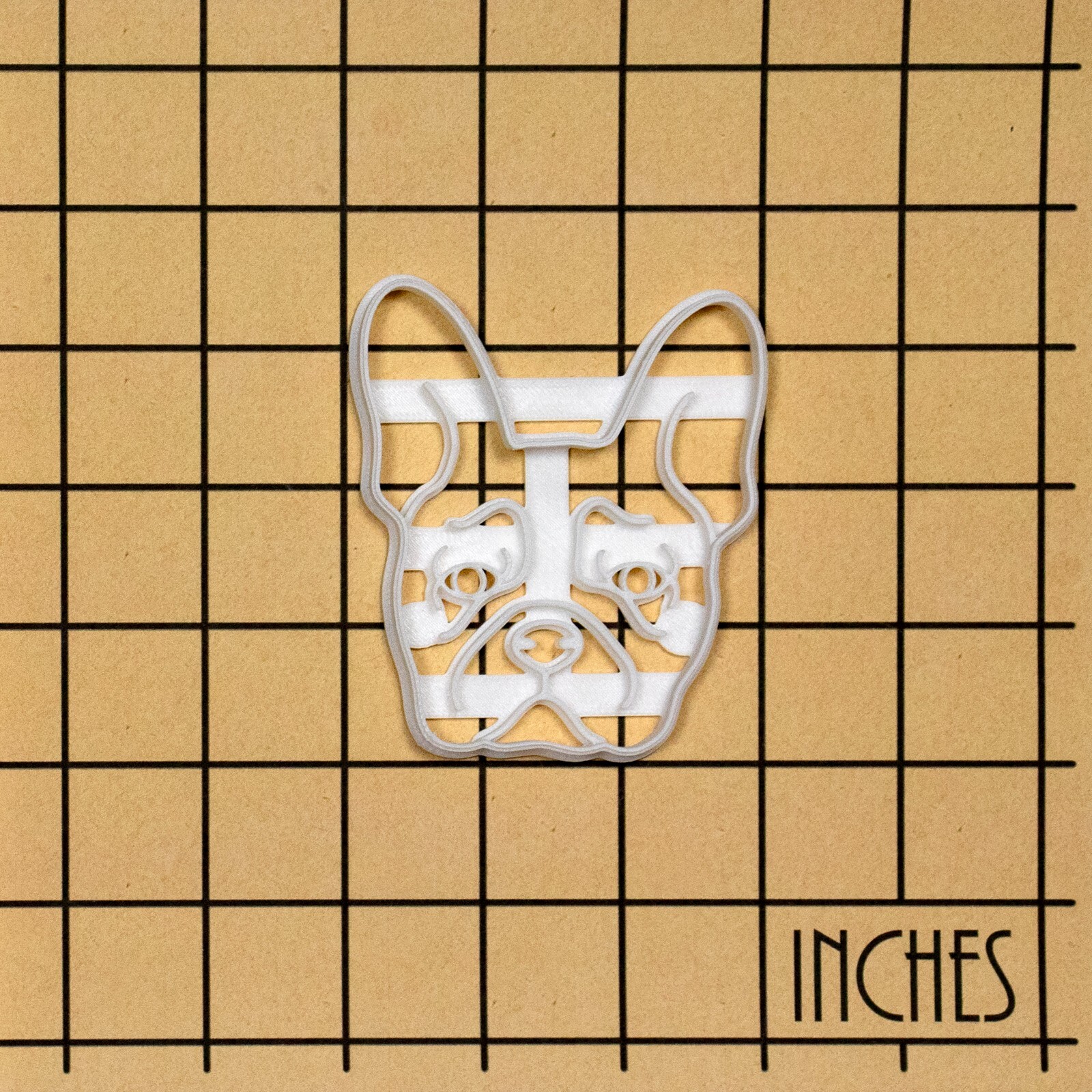 French Bulldog Face Cookie Cutter - dog portrait treats adoption Frenchie