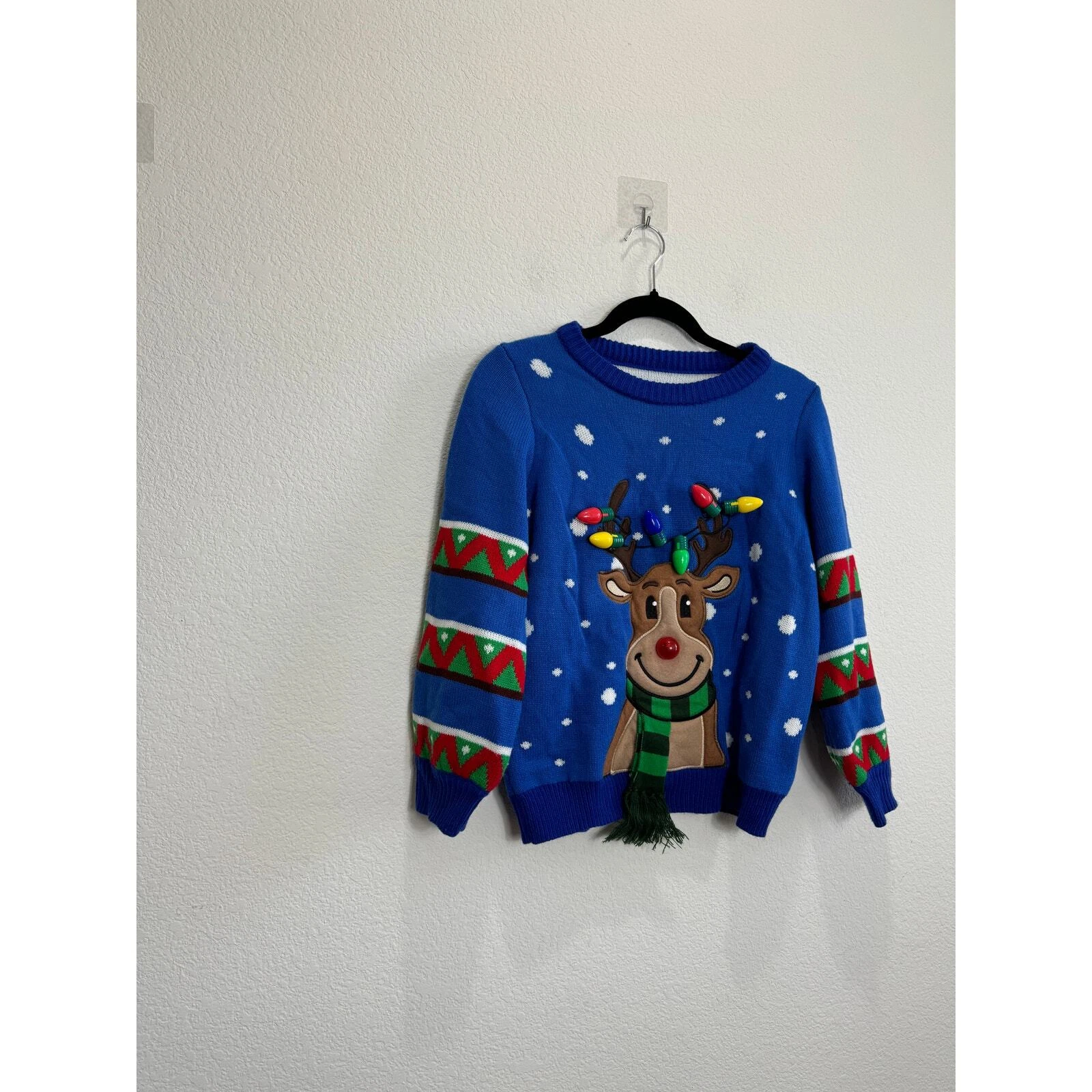 NWOT Women's Ugly Light Up Christmas Sweater Reindeer Large