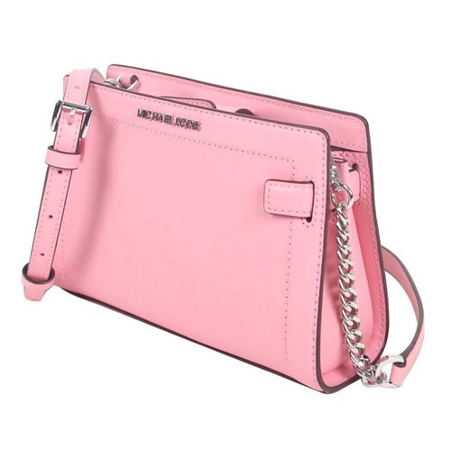 MICHAEL KORS Rayne Small Crossbody Leather Carnation Pink Silver Hardware $328 - Picture 20 of 21
