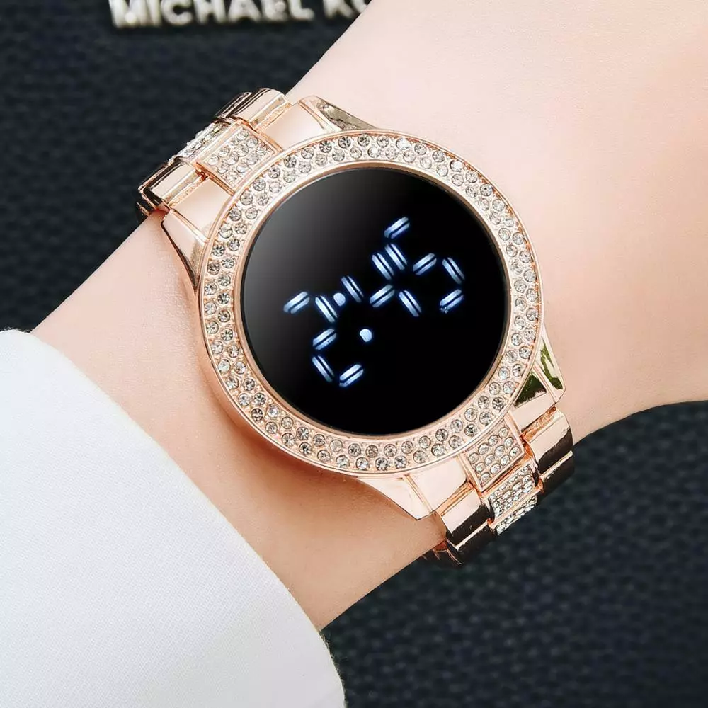 Reloj Led magnético para mujer, correa de reloj resistente al agua