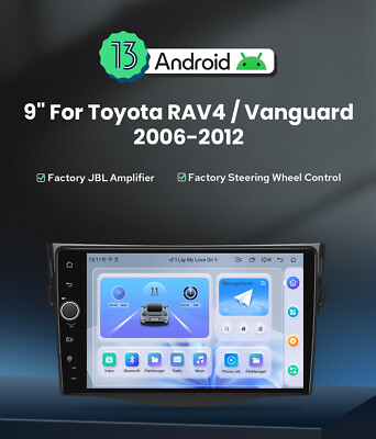 For 2006-2012 Toyota Rav4 9Inch Touch Screen Android13 Car Music