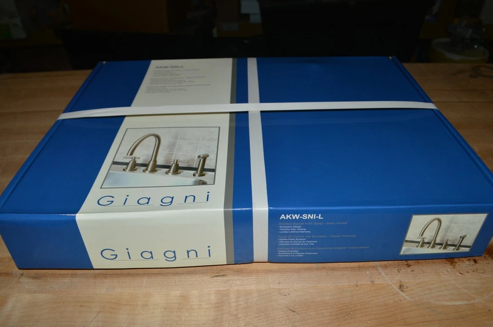 Giagni European 3-Hole Kitchen Faucet w/ Spray Satin Nickel, AKW-SNI-L - Image 2 of 3