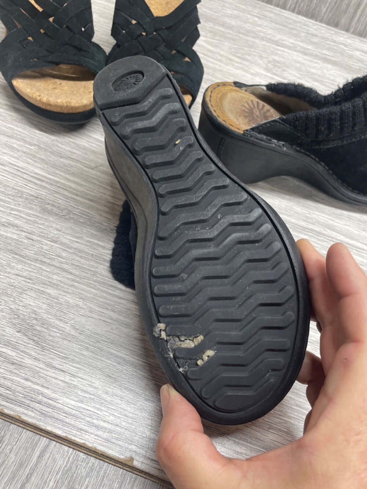 UGG pair black heel sandals  & pair of Black Mule… - image 11