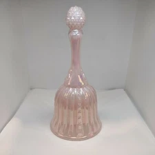 NOS Vintage 1989 FENTON Shell Pink Pearl Iridescent Faberge 6 3/4" BELL 8466 PE