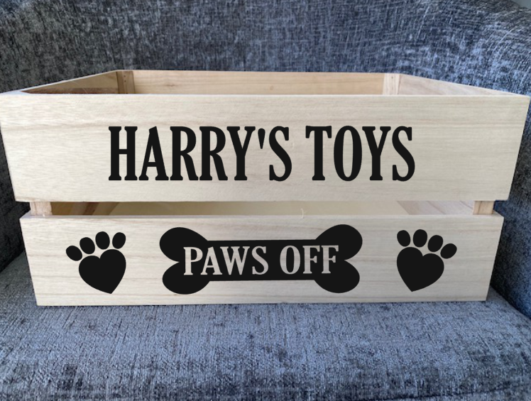 Personalised Dog Toy Box Sticker Pet Storage Sticker Pet /Decal Label ...