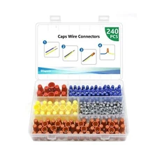Electrical Wire Connectors Screw Terminals 240 Pcs 5 Types Twist Nut Caps Safe