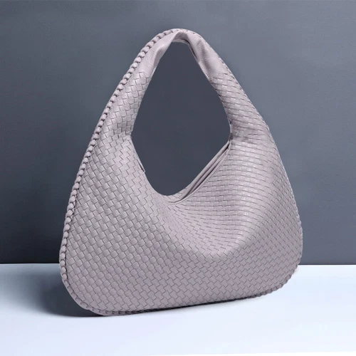 Large Capacity Woven Handbag Ladies Hobo Tote Designer Soft Leather Shoulder Bag - Picture 23 of 43