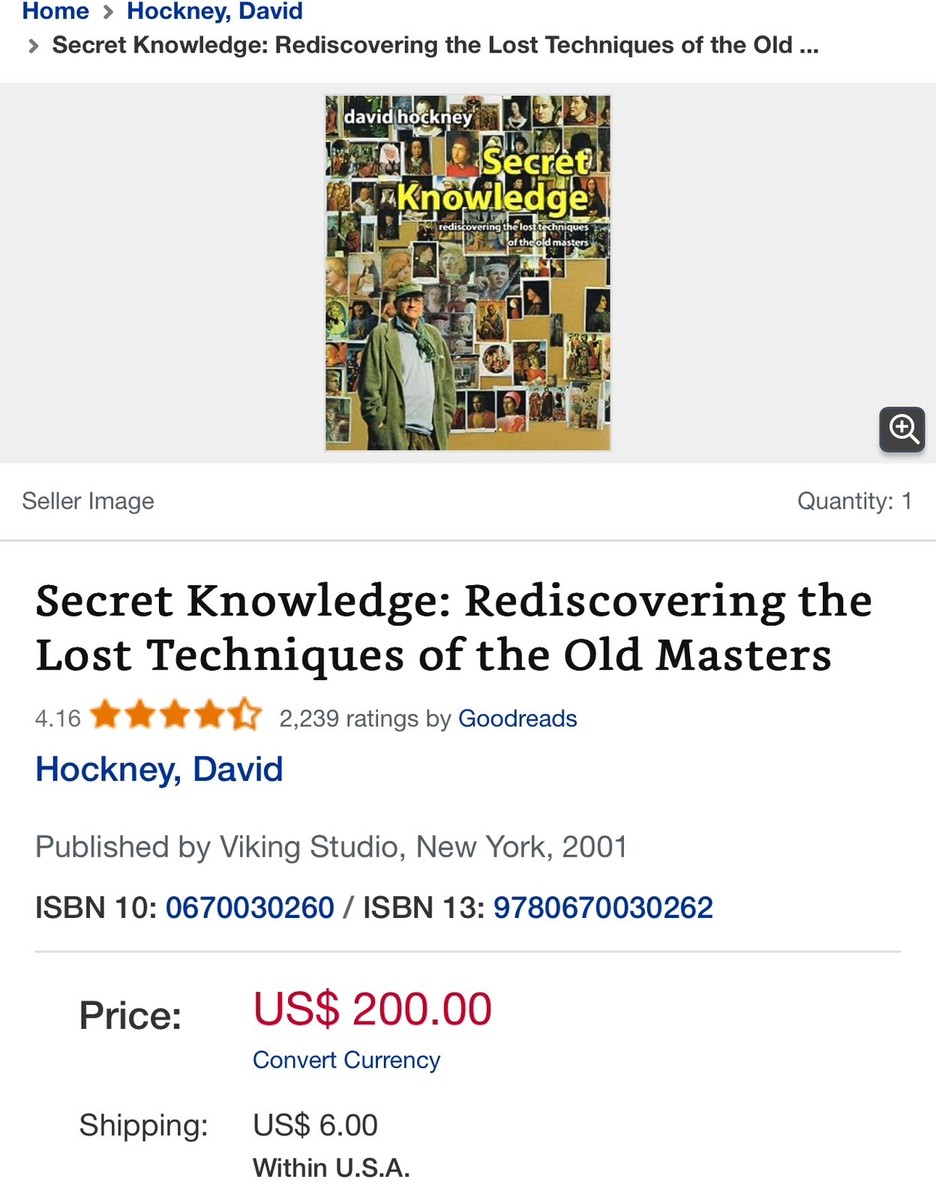 David Hockney SECRET KNOWLEDGE art Book , 296 Pages. 2001 | eBay