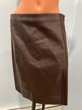 Ralph Lauren brown faux leather trim pencil fall or winter skirt Size 10