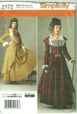 Simplicity Womens Size 6-12 Steampunk Victorian Costume Dress Sewing Pattern