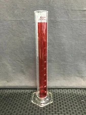 PYREX Glass 500mL Lifetime Red Single Scale TC Graduated Cylinder 3042-500 B